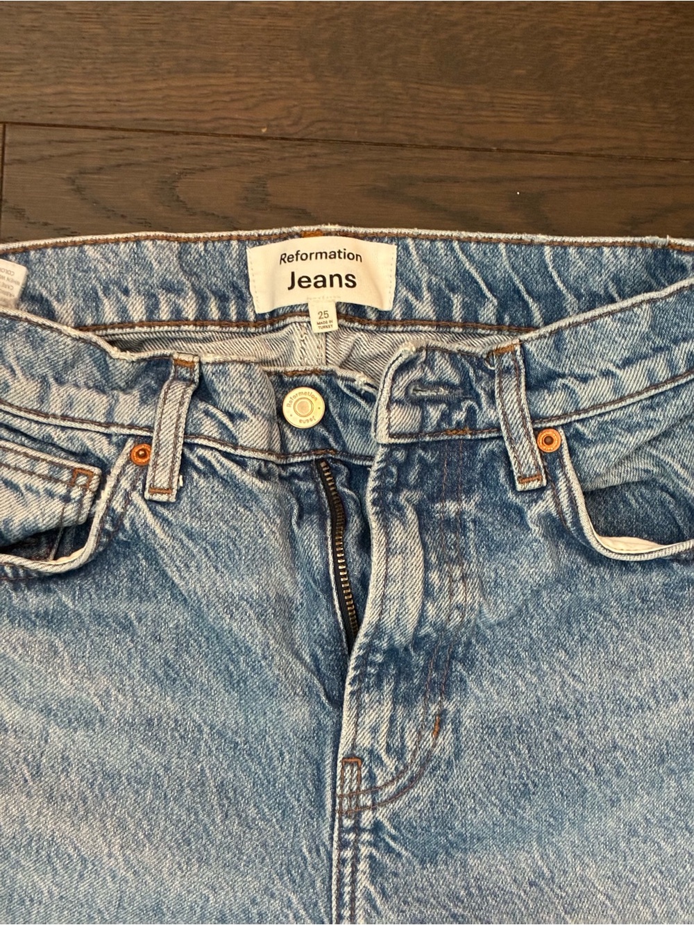 Reformation Light Blue Washed Wide-Leg Jeans - Picture 3 of 6